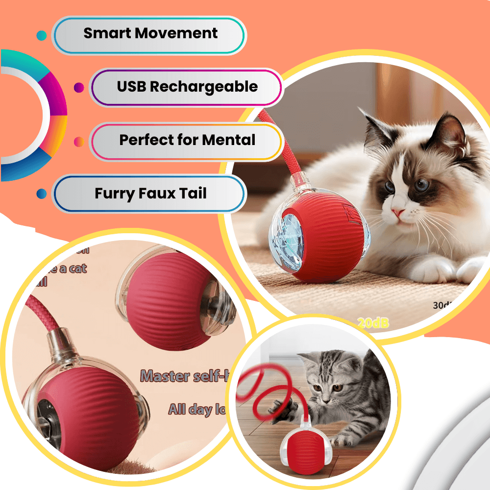 ODALIT™ Self-Moving Cat Toy Ball – 360° Auto-Rolling, Smart Interactive Pet Ball for Indoor Cats & Small Dogs – Fast & Engaging Play