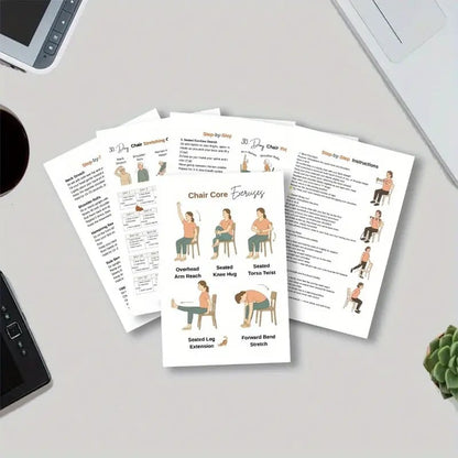 🔥🔥30-Day Chair Yoga Weight Loss Spiral Notebook & Exercise Guide